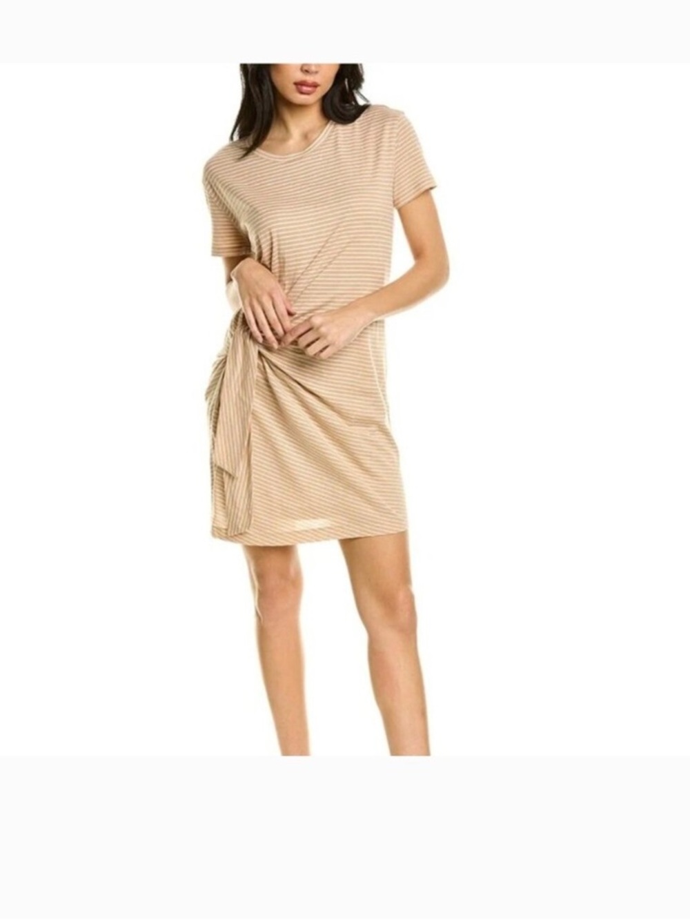 Vince Classic Stripe Side Tie T-Shirt Dress in 212 Bow Size Medium